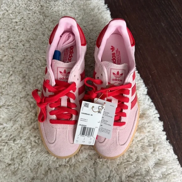 Adidas Samba (Sambae) Platform Sneakers — Pastel Pink & Red - Picture 1 of 7